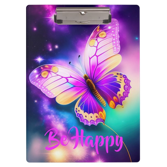 Schmetterling, dunkel, lila klemmbrett (Vorderseite)