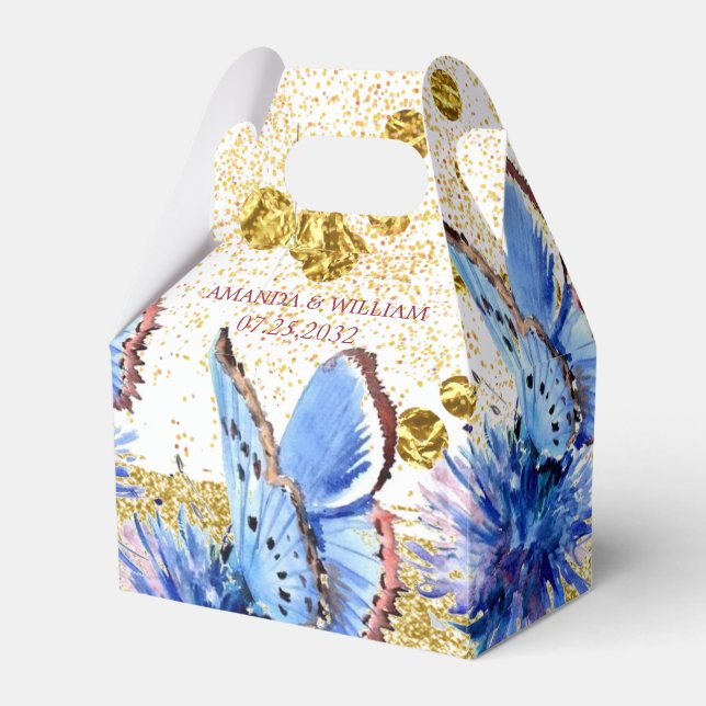 Schmetterling Elegante Moderne Gastgeschenk Hochze Geschenkschachtel (Vorderseite)