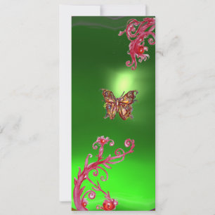 SCHMETTERLING EMERALD, grün hellrot pink violett Einladung