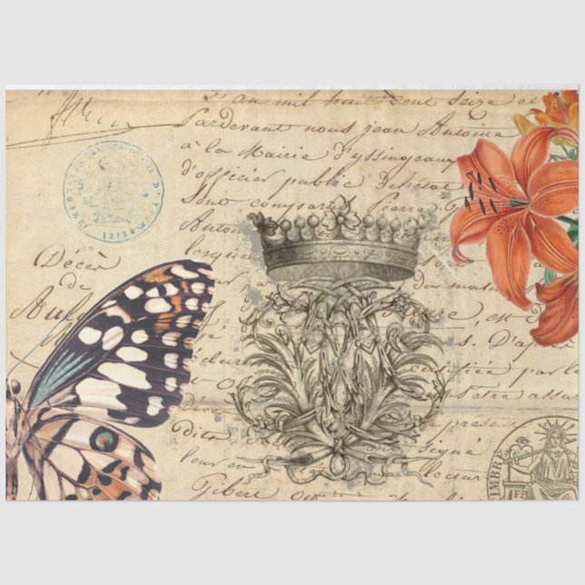 Schmetterling Ephemera Decoupage Papier (Vorderseite)