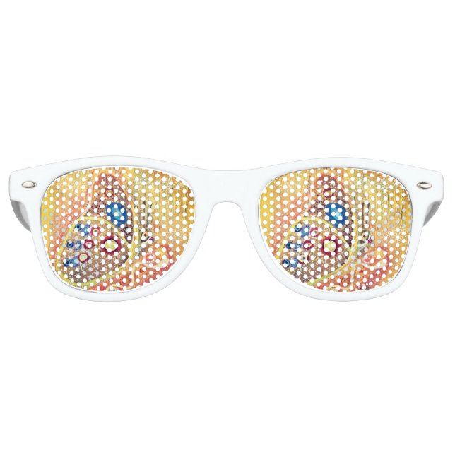 Schmetterling Erwachsene Retro-Party-Schatten, wei Partybrille (Vorderseite)