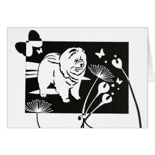 SCHMETTERLING FÄNGT Chow-Chow papercut auf