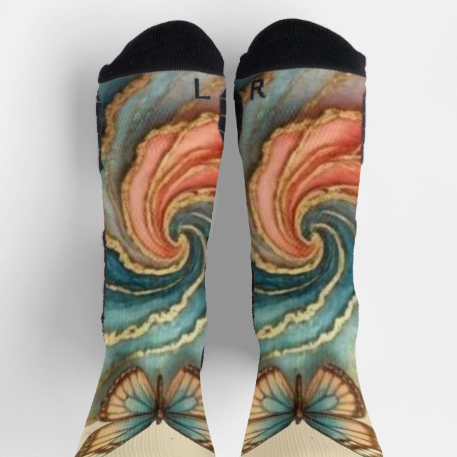 Schmetterling fedriger Strudel Socken (Oben)