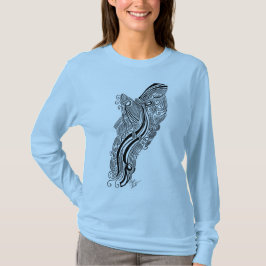 Schmetterling Flattern-Durch langen Hülsen-T - T-Shirt