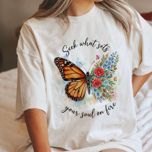 Schmetterling Floral Aquarell Inspirierendes Zitat Tri-Blend Shirt