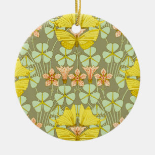 Schmetterling Floral Botanisch Bunt Keramik Ornament