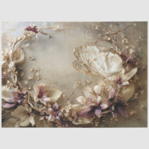 Schmetterling & Floral, Botanische ovale Anordnung Seidenpapier