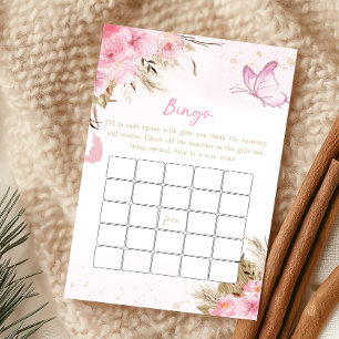 Schmetterling Florales Baby Shower Bingo Spiel