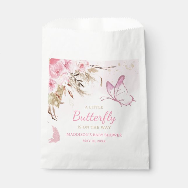 Schmetterling Florales Babyshower  Geschenktütchen (Vorderseite)