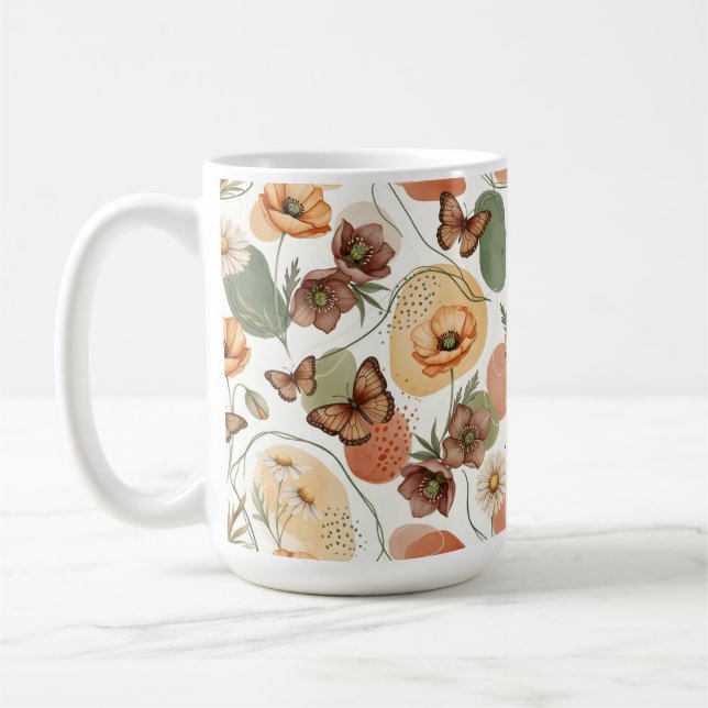 Schmetterling flüstert in die Erde Kaffeetasse (Links)