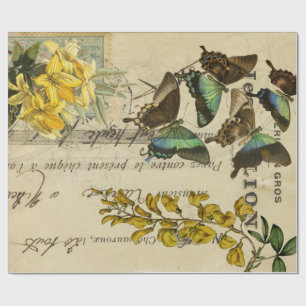Schmetterling Französische Decoupage Poster Geschenkpapier
