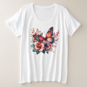 Schmetterling Frühling Sublimationsgrafik-96284 Große Größe T-Shirt