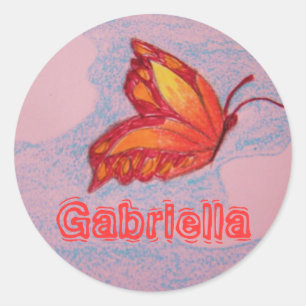 Schmetterling, Gabriella-Aufkleber Runder Aufkleber