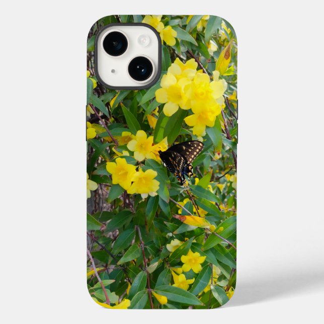 Schmetterling & Gelbe Blumen Handy Case (Rückseite)