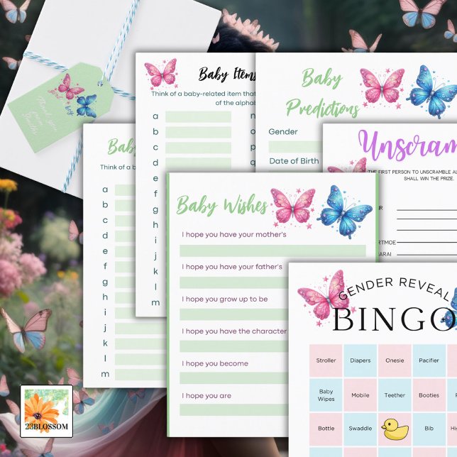 Schmetterling Gender Reveal Party Baby Vorhersagen (Von Creator hochgeladen)