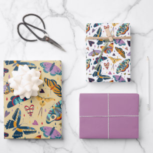 Schmetterling Geschenkpapier, Insekt Geschenkverpa Geschenkpapier Set