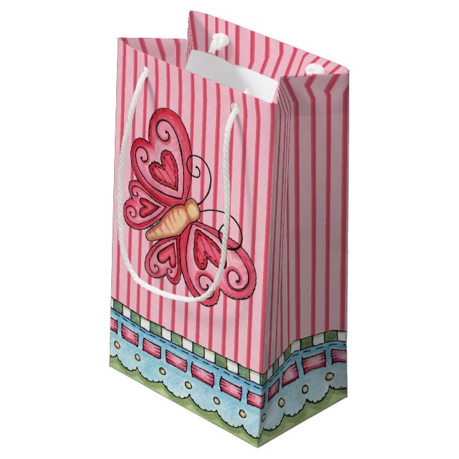 Schmetterling - Geschenktasche Kleine Geschenktüte (Rückseite Schrägansicht)