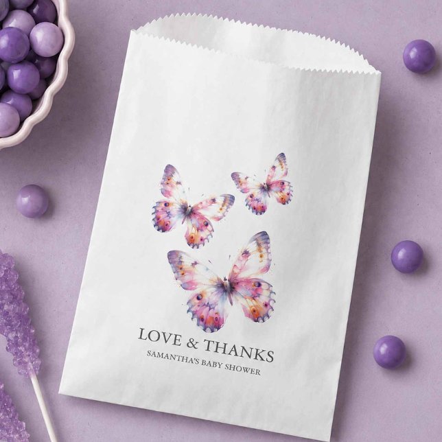 Schmetterling Geschenktütchen (Butterfly baby shower favor bags)