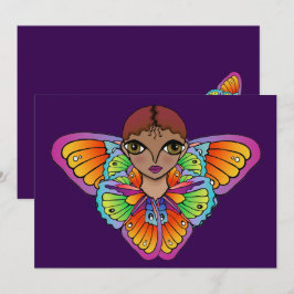 Schmetterling Girl Flat Danke Karte