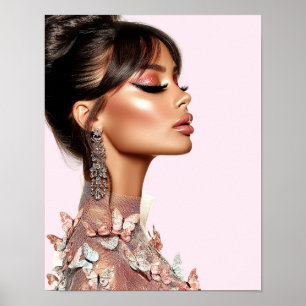 Schmetterling Glam Editorisches Poster Papier (Hal