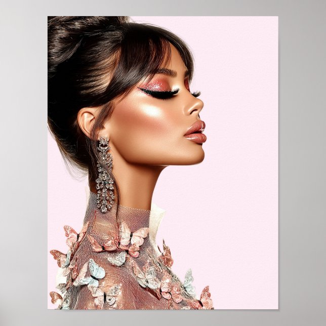Schmetterling Glam Editorisches Poster Papier (Hal (Vorne)