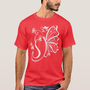 Schmetterling Grunge Fairycore Ästhetik Buchstabe T-Shirt
