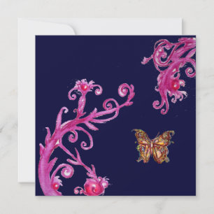 SCHMETTERLING, hellrosa blau Einladung
