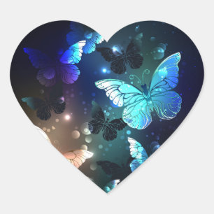 Schmetterling Herz-Aufkleber