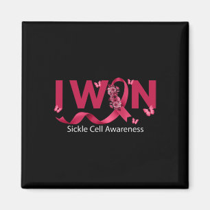 Schmetterling I Win Burgundy Ribbon Sickle Cell Aw Magnet