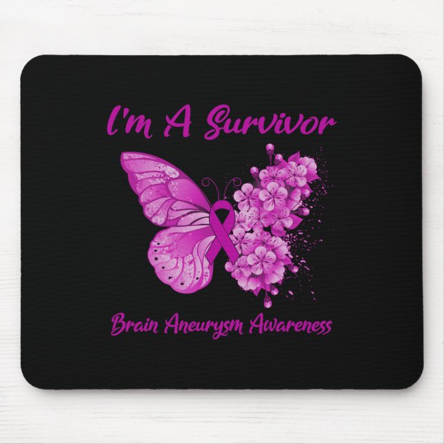 Schmetterling Ich bin ein Überlebender Hirnaneurys Mousepad (Vorne)