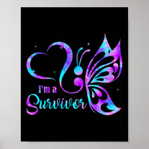 Schmetterling Ich bin ein Überlebender Suizidpräve Poster