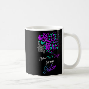 Schmetterling Ich trage Aquamarin und Lila für Sch Kaffeetasse