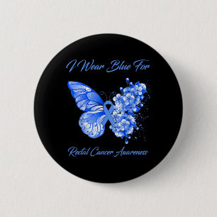 Schmetterling Ich trage Blau für die Aufklärung üb Button