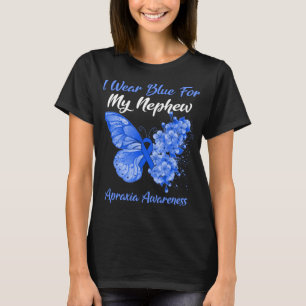 Schmetterling Ich trage Blau für meinen Nephew-Apr T-Shirt