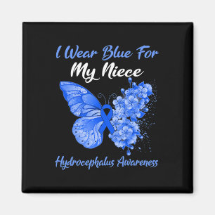 Schmetterling Ich trage Blau für meinen Nichte Hyd Magnet