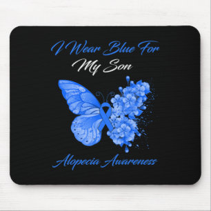 Schmetterling Ich trage Blau für meinen Sohn Alope Mousepad