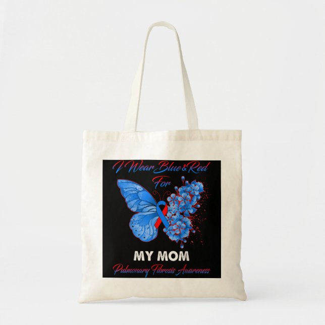 Schmetterling Ich trage Blau und Rot für meine Mam Tragetasche (Vorne)
