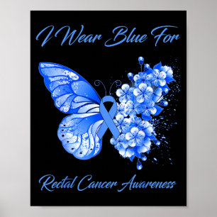 Schmetterling Ich trage Blau zur Aufklärung über D Poster