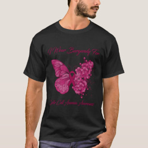 Schmetterling Ich trage Burgund für Sichelzellanäm T-Shirt