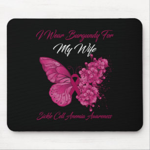Schmetterling Ich trage Burgundy für meine Ehefrau Mousepad