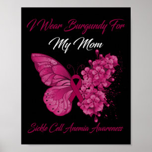 Schmetterling Ich trage Burgundy für meine Mama Si Poster