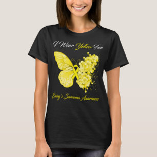 Schmetterling Ich trage Gelb für Ewing's Sarcoma T-Shirt