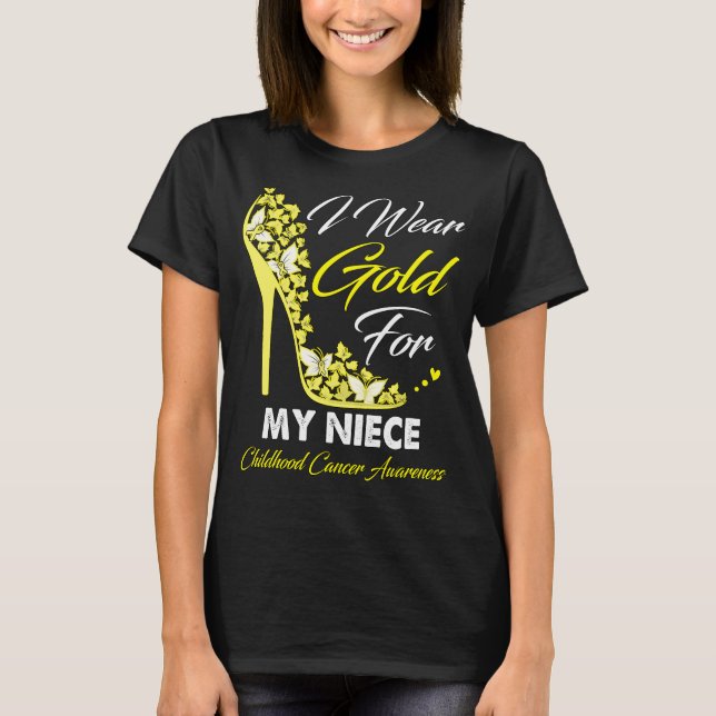 Schmetterling Ich trage Gold für meine Nichte Kind T-Shirt (Vorderseite)