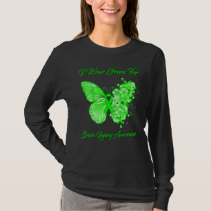 Schmetterling Ich trage Grün für Gehirnverletzung T-Shirt