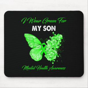 Schmetterling ich trage Grün für mein Sohn Mental  Mousepad