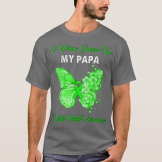 Schmetterling Ich trage Grün für meine psychische  T-Shirt