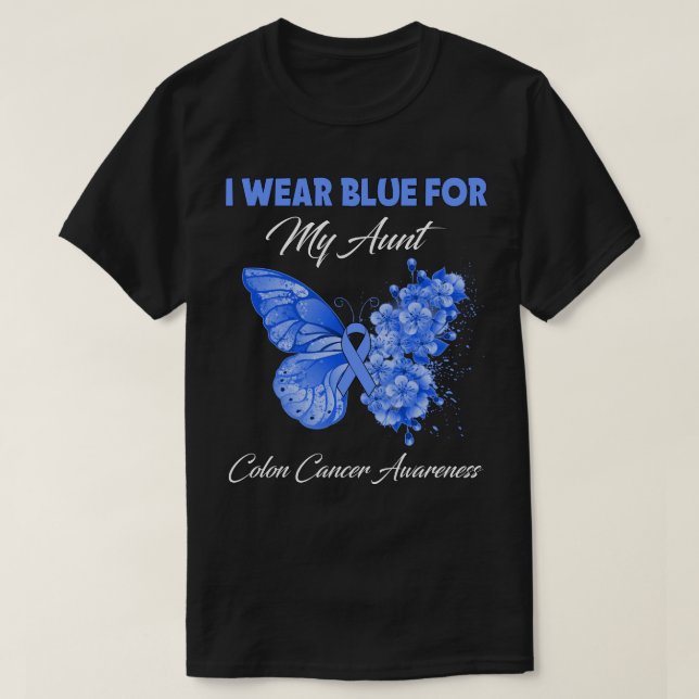 Schmetterling Ich trage Grün für meine Tante Colon T-Shirt (Design vorne)
