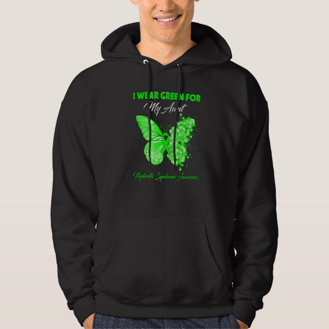 Schmetterling Ich trage Grün für meine Tante Nephr Hoodie (Vorderseite)