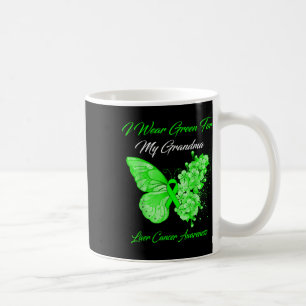 Schmetterling Ich trage Grün für meinen Oma-Leberk Kaffeetasse