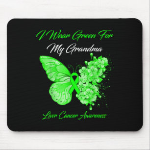 Schmetterling Ich trage Grün für meinen Oma-Leberk Mousepad
